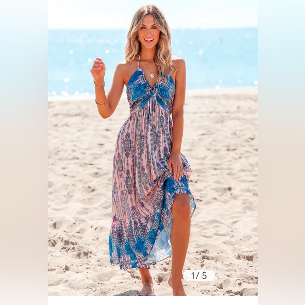 Boho Halter Maxi Dress